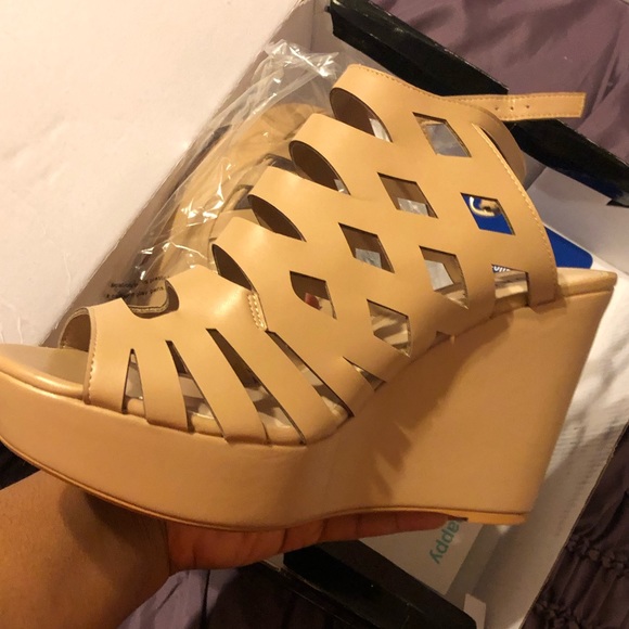Torrid Nude Strappy Wedges- 12W - Picture 4 of 6